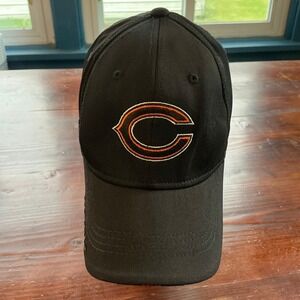 NFL Chicago Bears Hat Cap‎ Fitted Black Orange Embroidered One Size